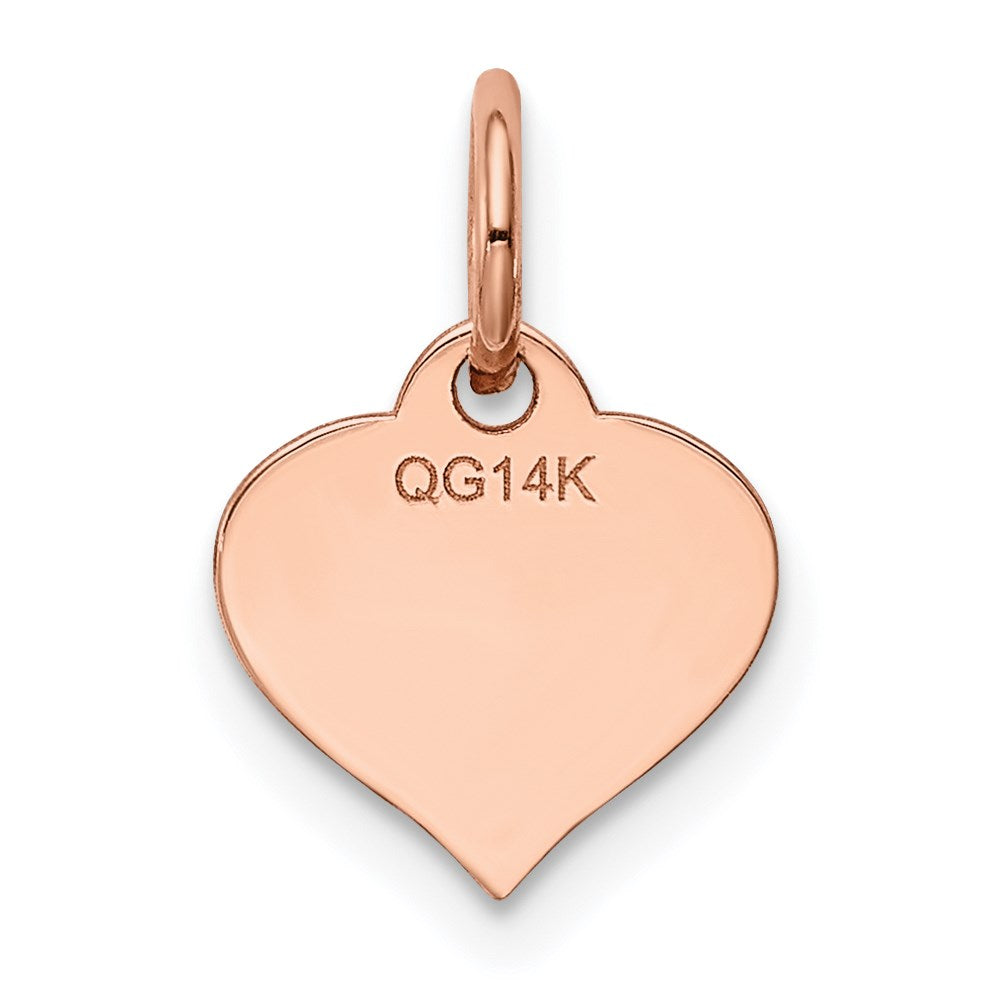 Heart Disc Charm in 14k Rose Gold