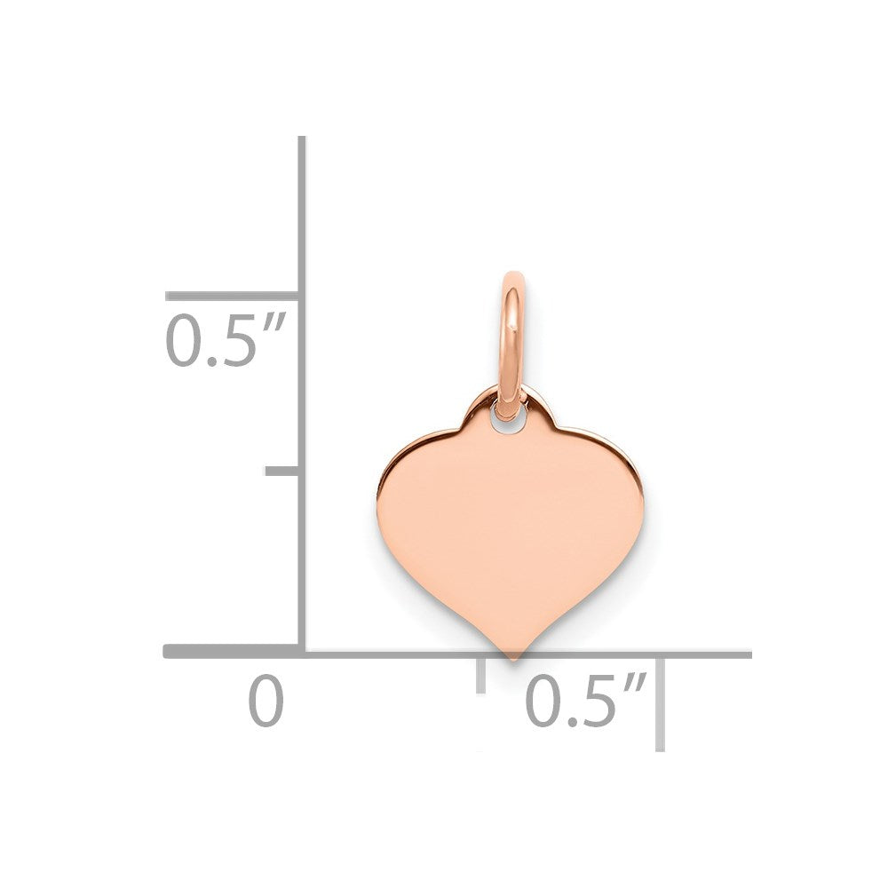 Heart Disc Charm in 14k Rose Gold