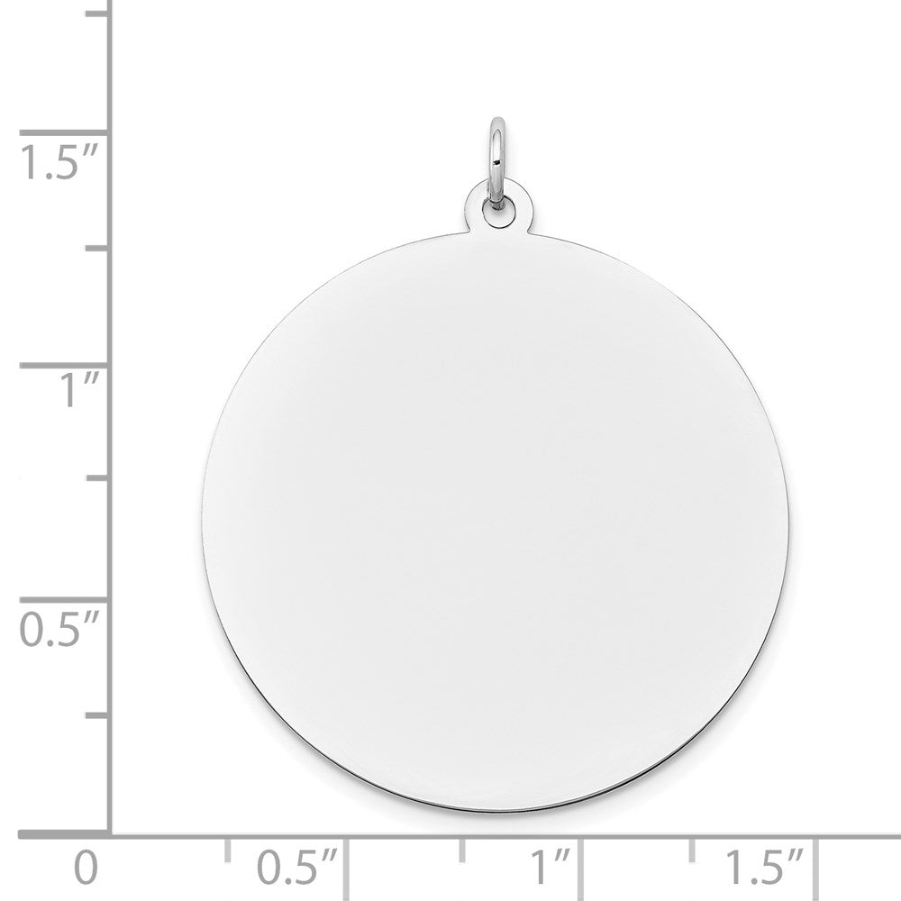 Round Disc Charm in 14k White Gold