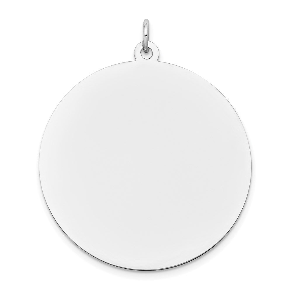 Round Disc Charm in 14k White Gold
