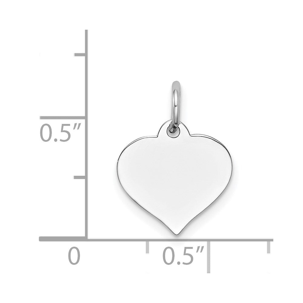 Heart Disc Charm in 14k White Gold