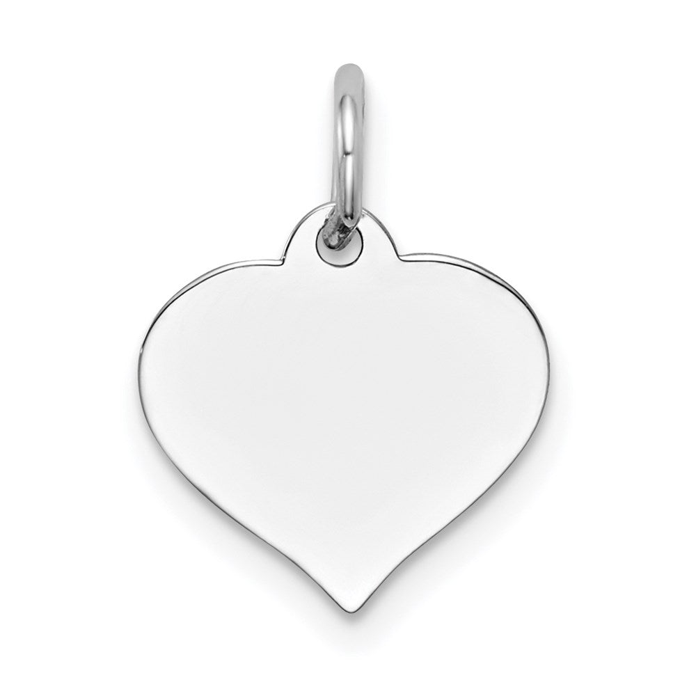Heart Disc Charm in 14k White Gold