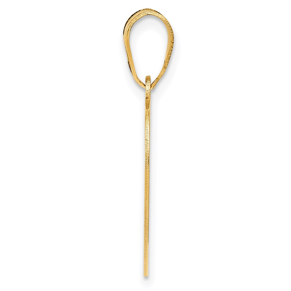 Infinity FOREVER Laser Cut Charm Heart Pendant in 14k Yellow Gold