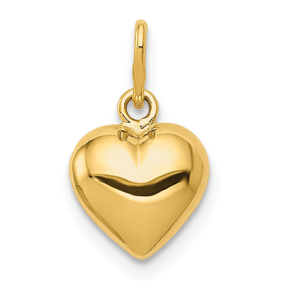 Polished 3-D Puffed Heart Charm in 14k Yellow Gold