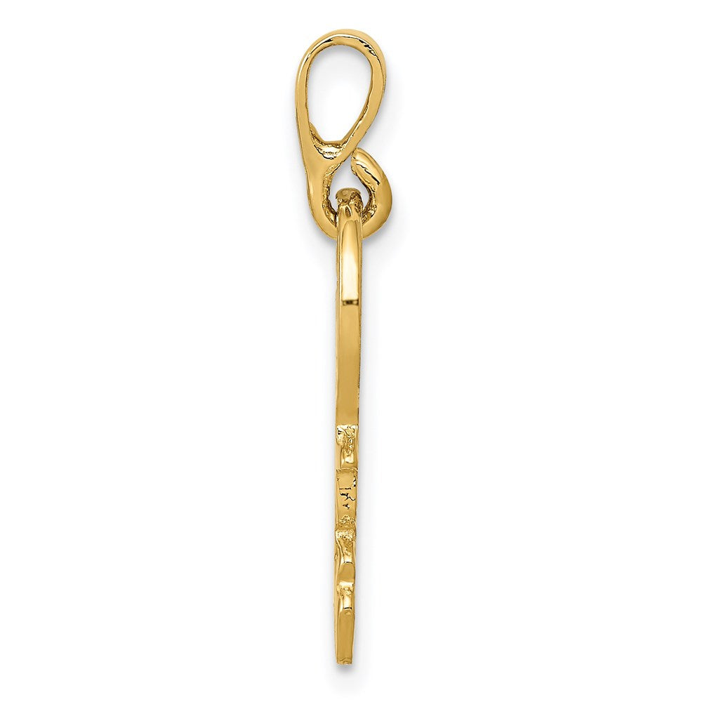 Polished Key Charm in 14k Yellow Gold