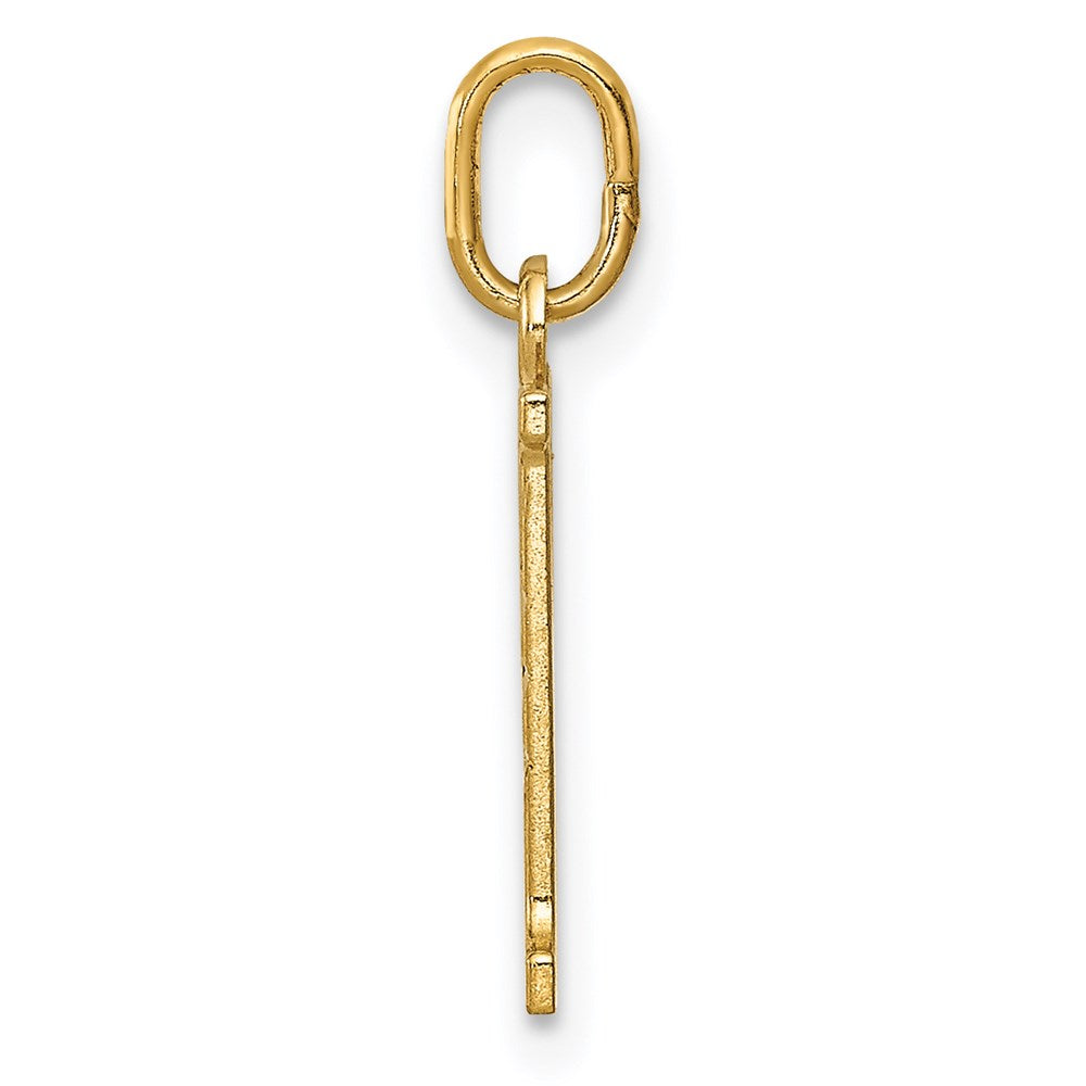 Diamond-cut 21 Pendant in 14k Yellow Gold