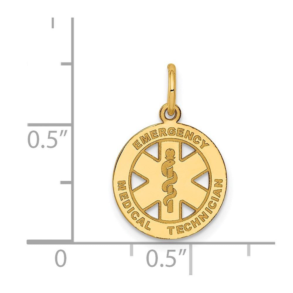 Small EMT Medical Charm in 14k Yellow Gold