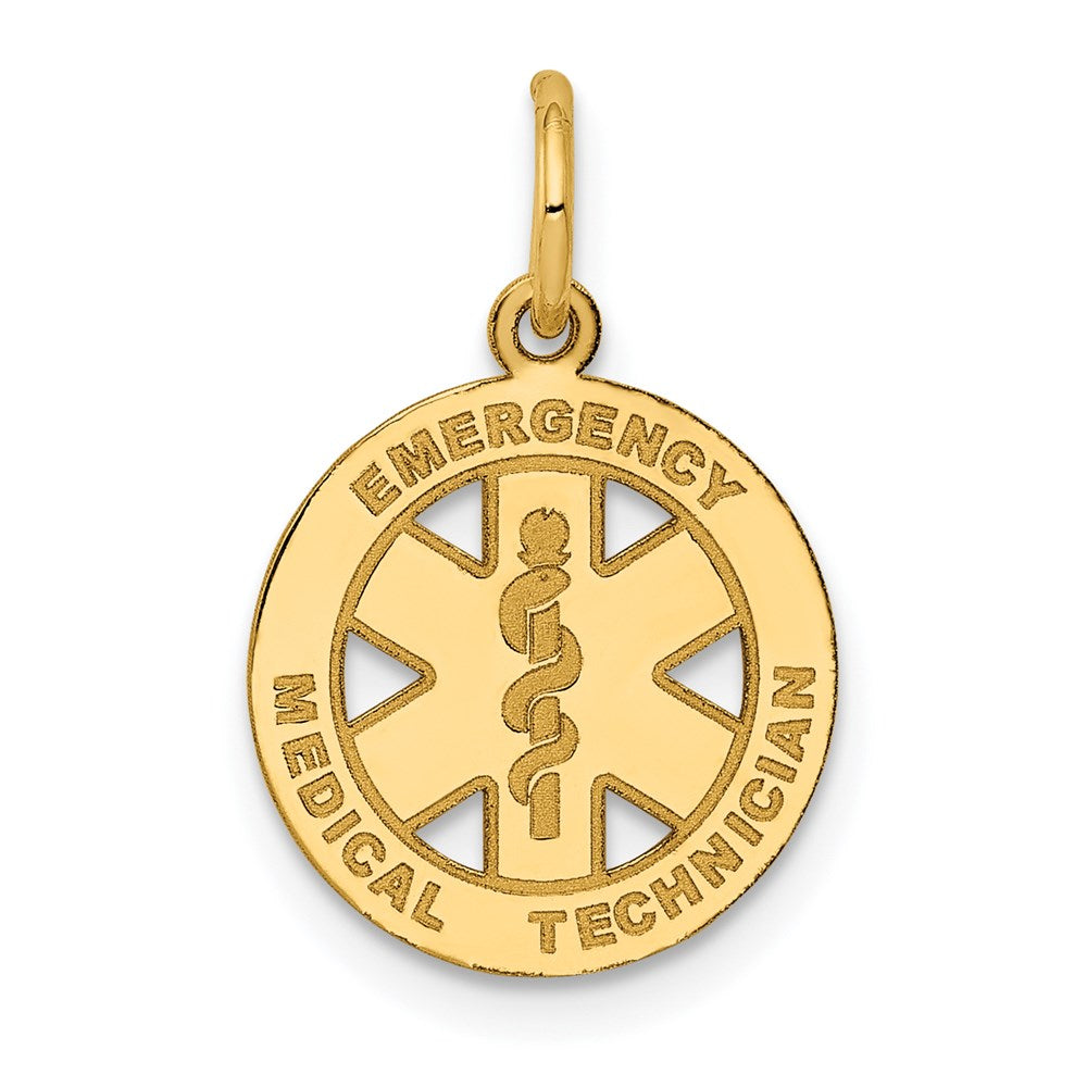 Small EMT Medical Charm in 14k Yellow Gold