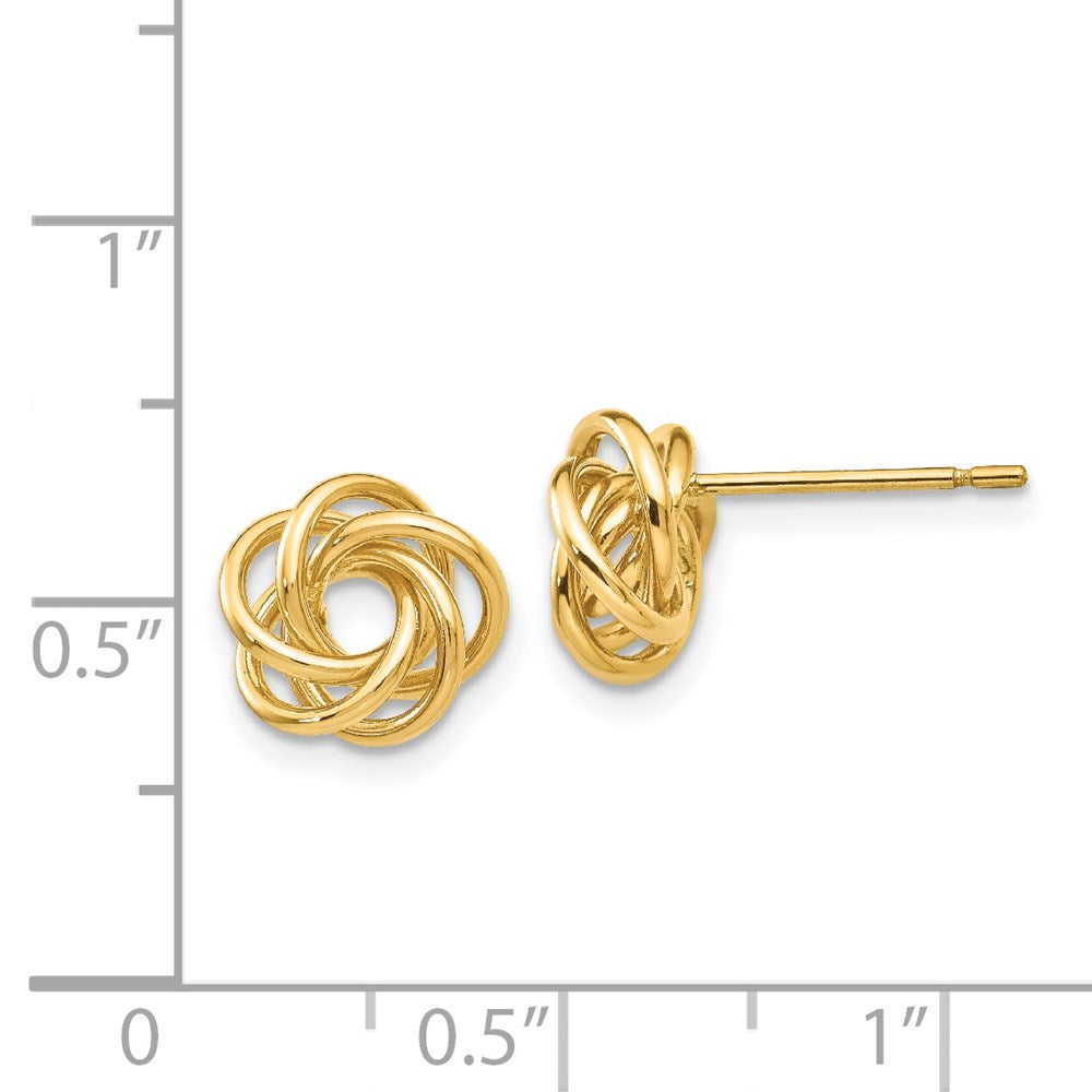 Polished Knot Post Earrings in 14k Yellow Gold