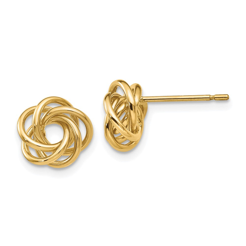 Polished Knot Post Earrings in 14k Yellow Gold