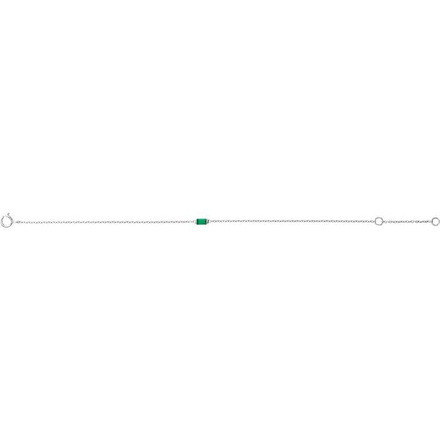 Straight baguette Straight Baguette Natural Emerald 6 1/2-7 1/2" Bracelet