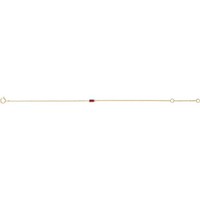 Straight baguette Straight Baguette Natural Ruby 6 1/2-7 1/2" Bracelet