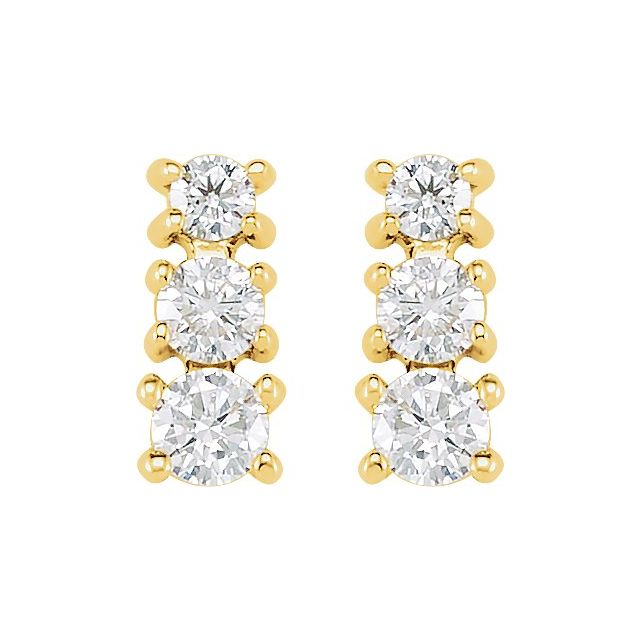 Round 1/4 CTW Diamond Three-Stone Earrings