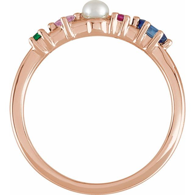 Cultured Freshwater Pearl & Natural Multi-Gemstone Ring