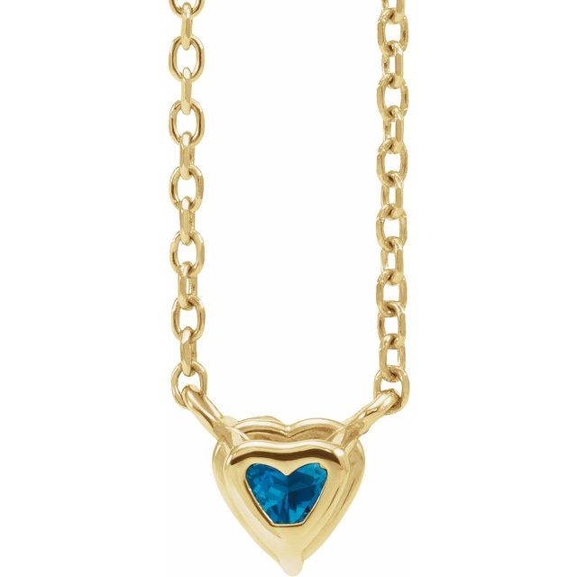 Natural London Blue Topaz Heart Necklace