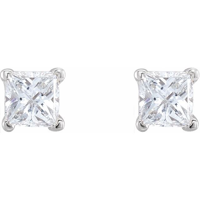 Square 1/3 CTW Natural Diamond Earrings