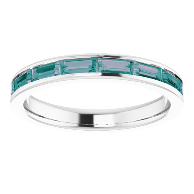 Straight baguette Lab-Grown Alexandrite Stackable Ring