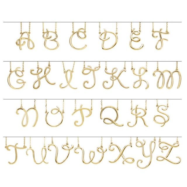 Script Initial A Necklace