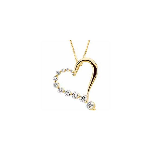 1 CTW Natural Diamond Journey Heart Necklace