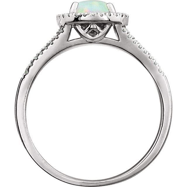 Created Opal & 1/6 CTW Natural Diamond Ring