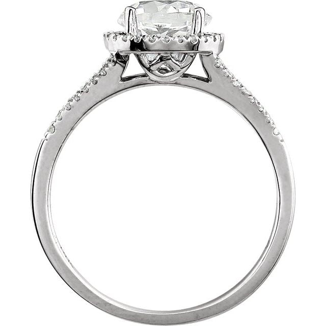 Lab-Grown White Sapphire & 1/6 CTW Natural Diamond Ring
