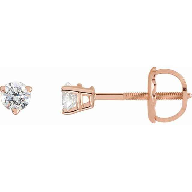 Round .06 CTW Natural Diamond Threaded Post Earrings