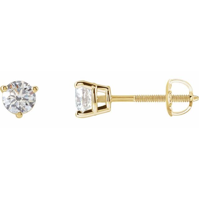 Round 3/8 CTW Natural Diamond Threaded Post Earrings
