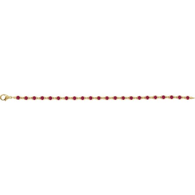 Round Lab-Grown Ruby 7 1/4" Line Bracelet