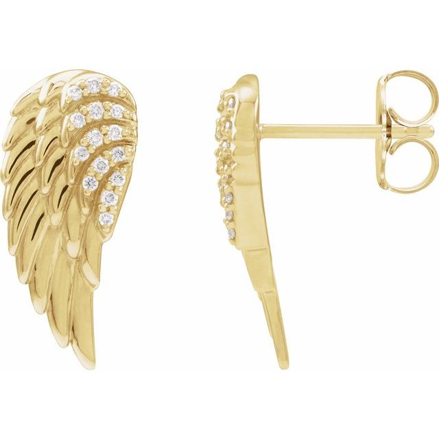 .07 CTW Natural Diamond Angel Wing Earrings