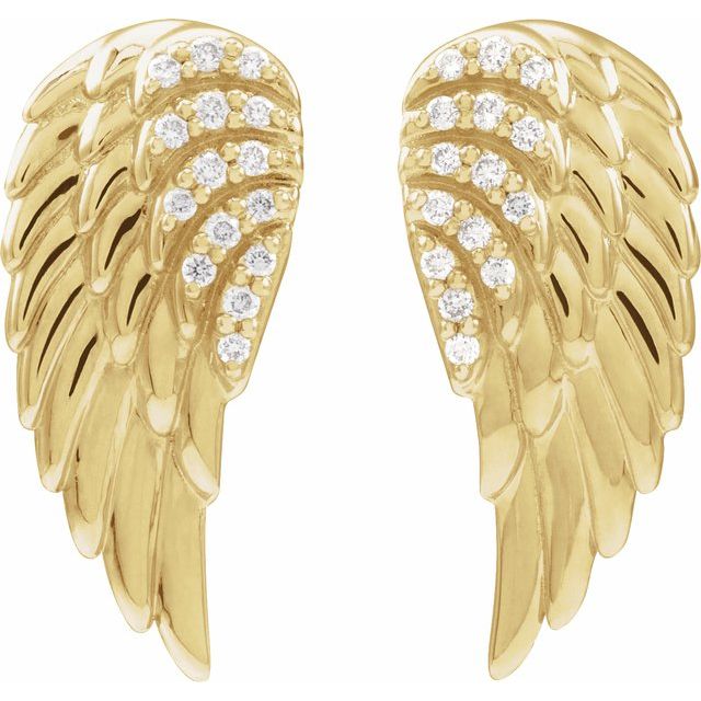 .07 CTW Natural Diamond Angel Wing Earrings
