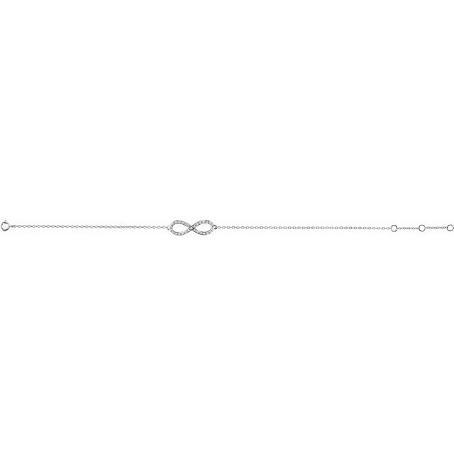 Round 1/6 CTW Natural Diamond Infinity-Inspired 7-8" Bracelet
