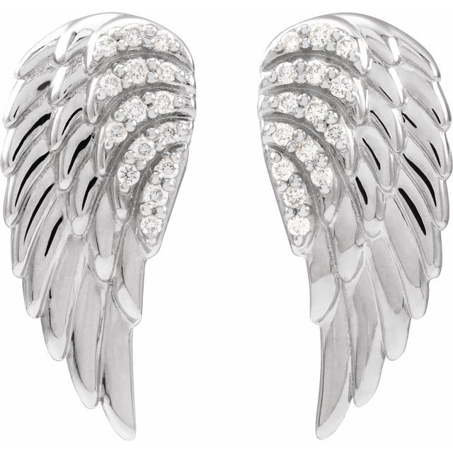 .07 CTW Natural Diamond Angel Wing Earrings