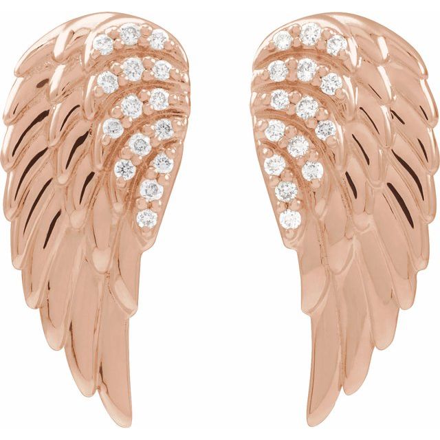 .07 CTW Natural Diamond Angel Wing Earrings