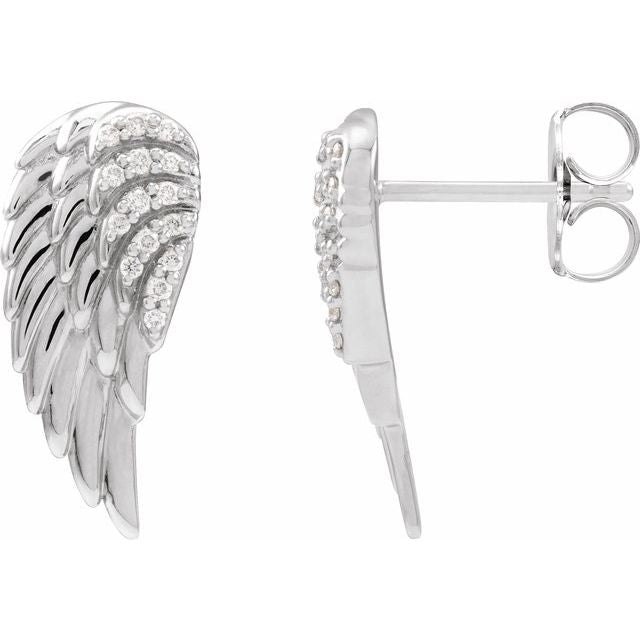 .07 CTW Natural Diamond Angel Wing Earrings
