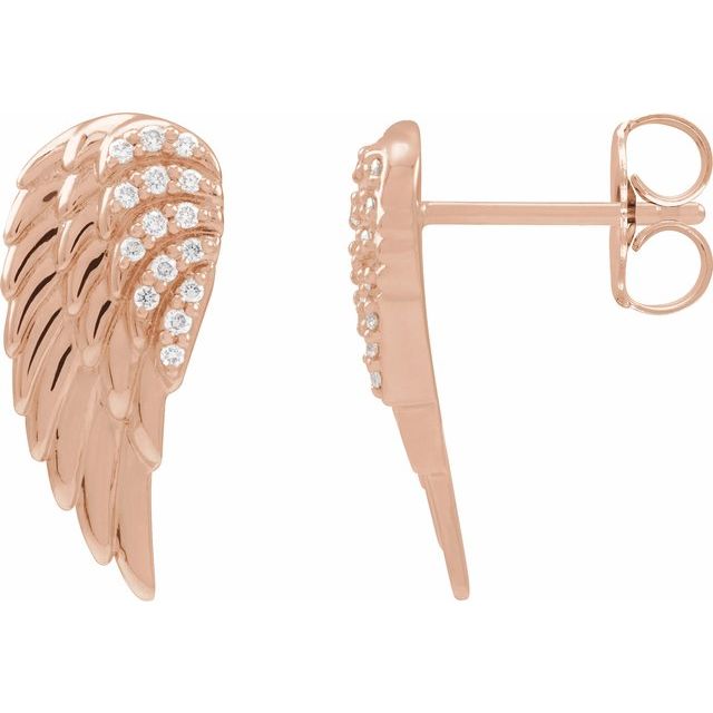 .07 CTW Natural Diamond Angel Wing Earrings