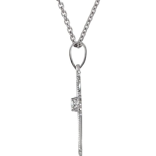 .03 CT Natural Diamond Cross Necklace