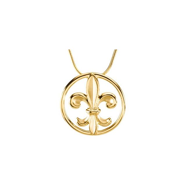 Fleur-de-Lis Circle Necklace