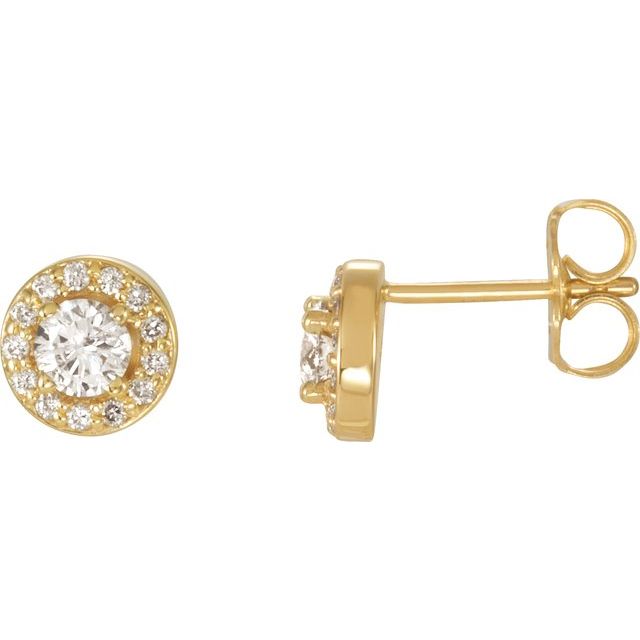 Round 5/8 CTW Natural Diamond Halo-Style Earrings