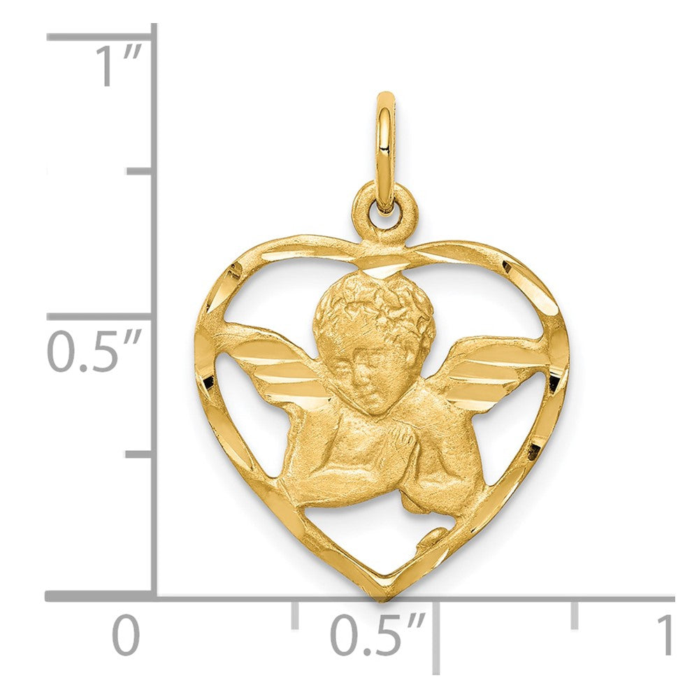 Angel Heart Charm in 10k Yellow Gold