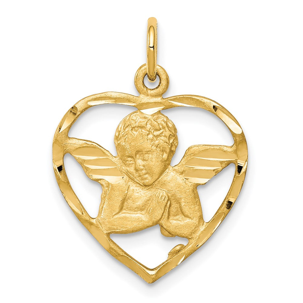 Angel Heart Charm in 10k Yellow Gold