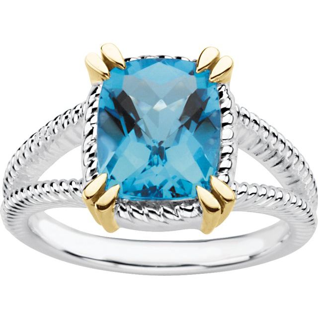 Natural Swiss Blue Topaz Ring