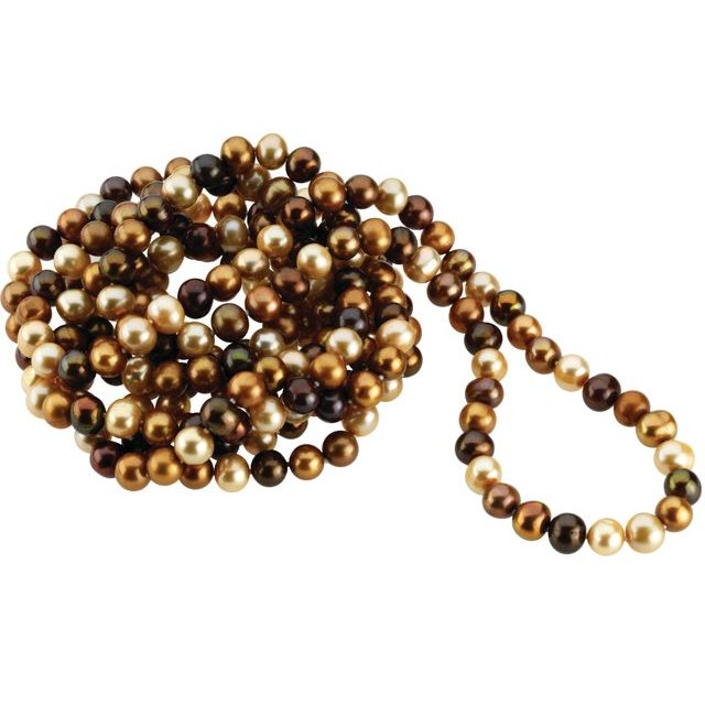 Cultured Dyed Chocolate Freshwater Pearl Rope 72" Necklace