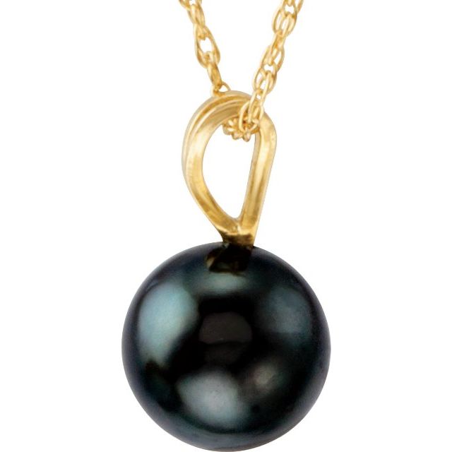 Cultured Black Akoya Pearl Necklace