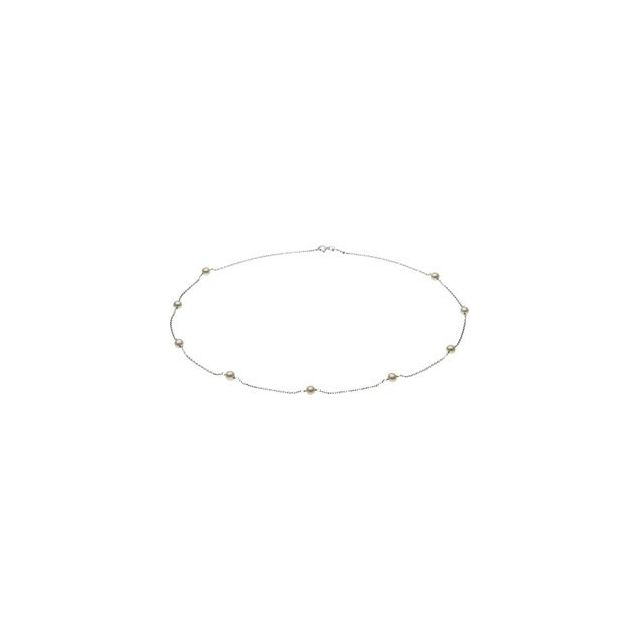 Cultured White Freshwater Pearl 9-Station Necklace