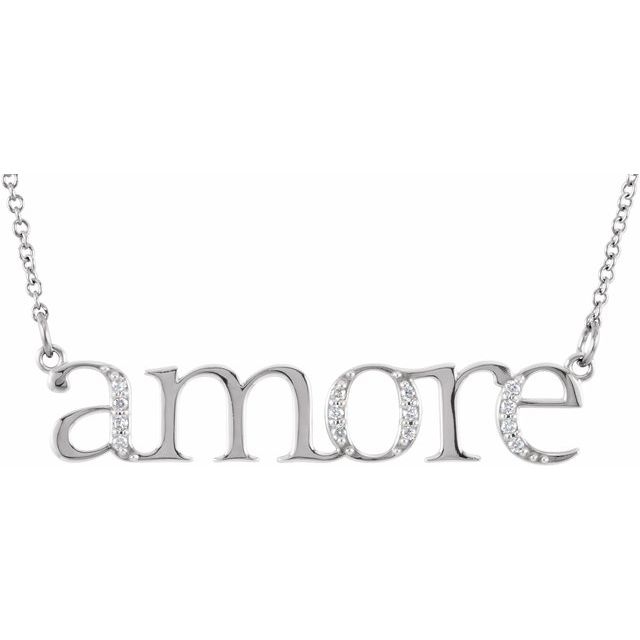 .06 CTW Natural Diamond Amore 16.5"  Necklace