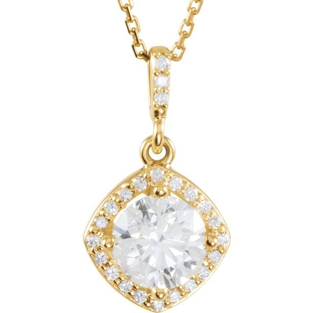 1 1/6 CTW Natural Diamond Halo-Style Necklace