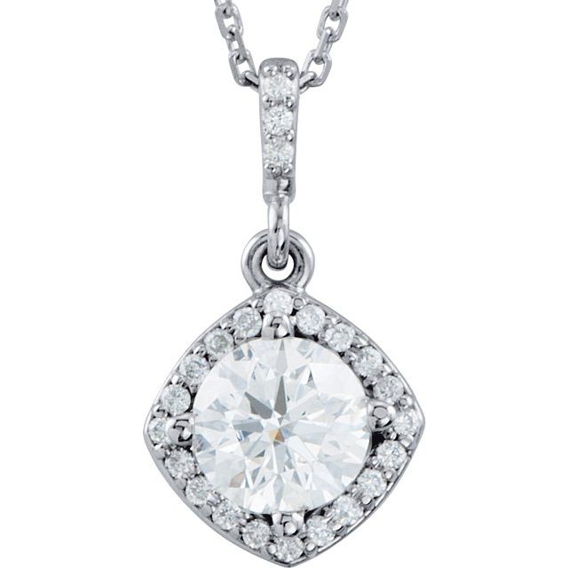 7/8 CTW Natural Diamond Halo-Style Necklace
