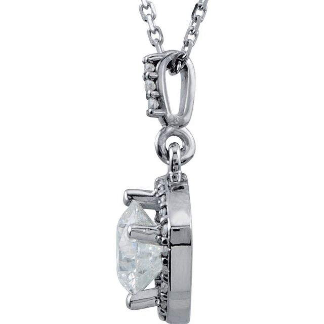 7/8 CTW Natural Diamond Halo-Style Necklace