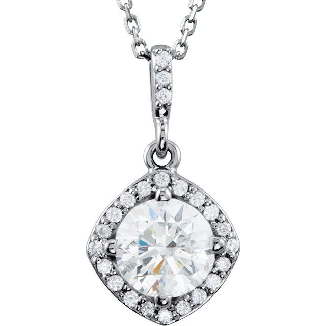 1 1/6 CTW Natural Diamond Halo-Style Necklace