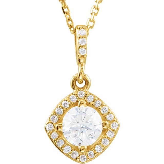 1/2 CTW Natural Diamond Halo-Style Necklace